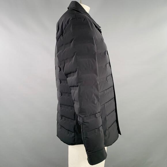 AZTECH Size XXL Black Quilted Polyamide Blend Snaps Coat - Picture 2 of 8